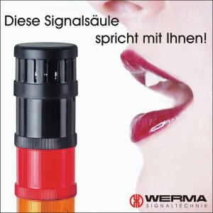 Diese Signalsäule spricht mit Ihnen! Sprachausgabe-Element für Signalsäulen