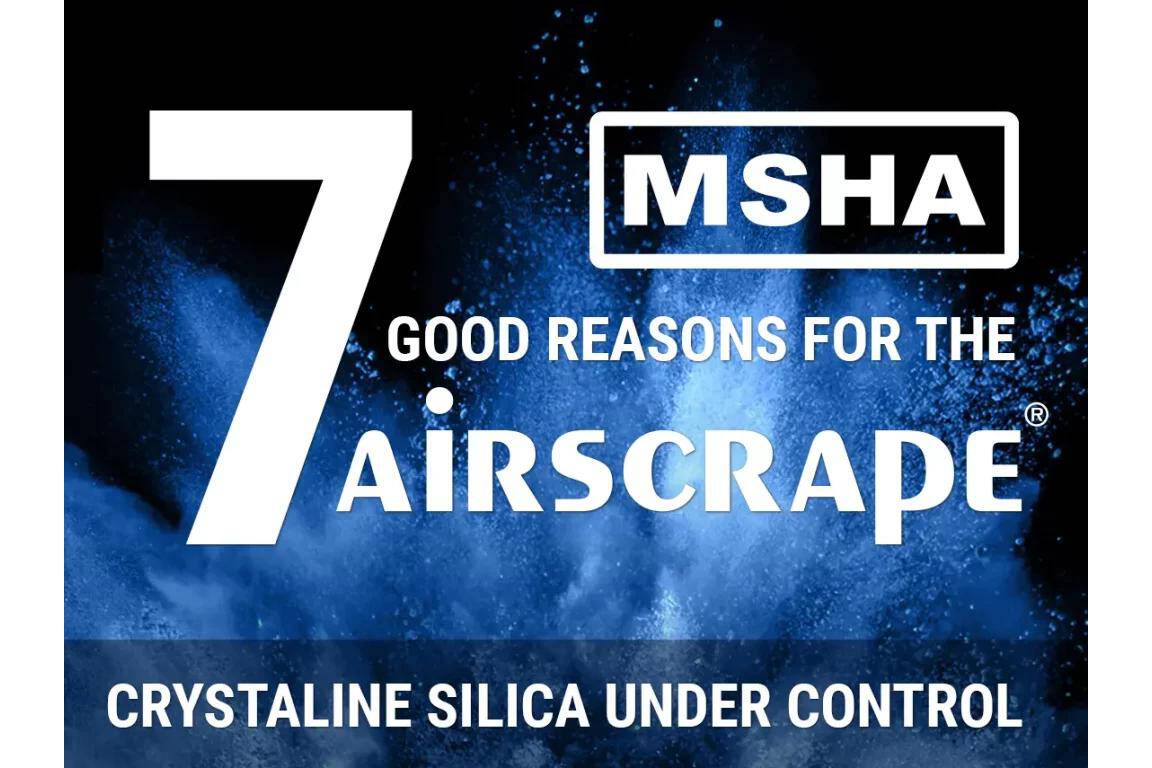 MSHA Silikat Vorschriften: 7 gute Gründe für den AirScrape Mit den neuen MSHA Silika-Vorschriften, die am 17. Juni 2024 in Kraft treten sollen, ist das AirScrape-System eine effektive Lösung, die man in Betracht ziehen sollte