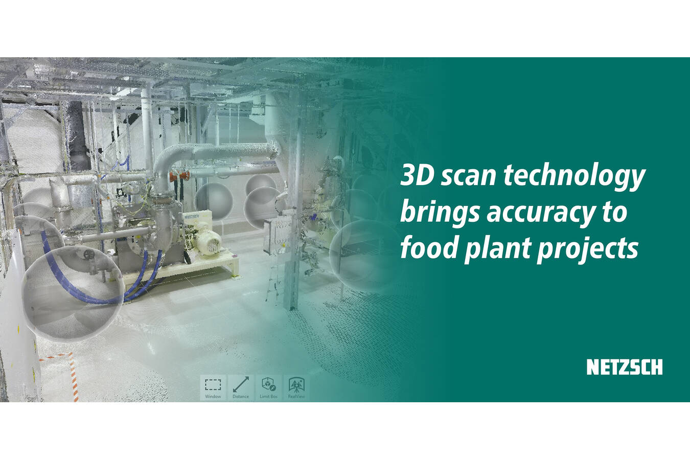 Präzise geplante Food Anlagen dank 3D Scan Technologie Wir arbeiten mit hochauflösenden Punktwolken und realen Ansichtsdaten, um vorhandene Räume mit geplanten Anlagen zu kombinieren.