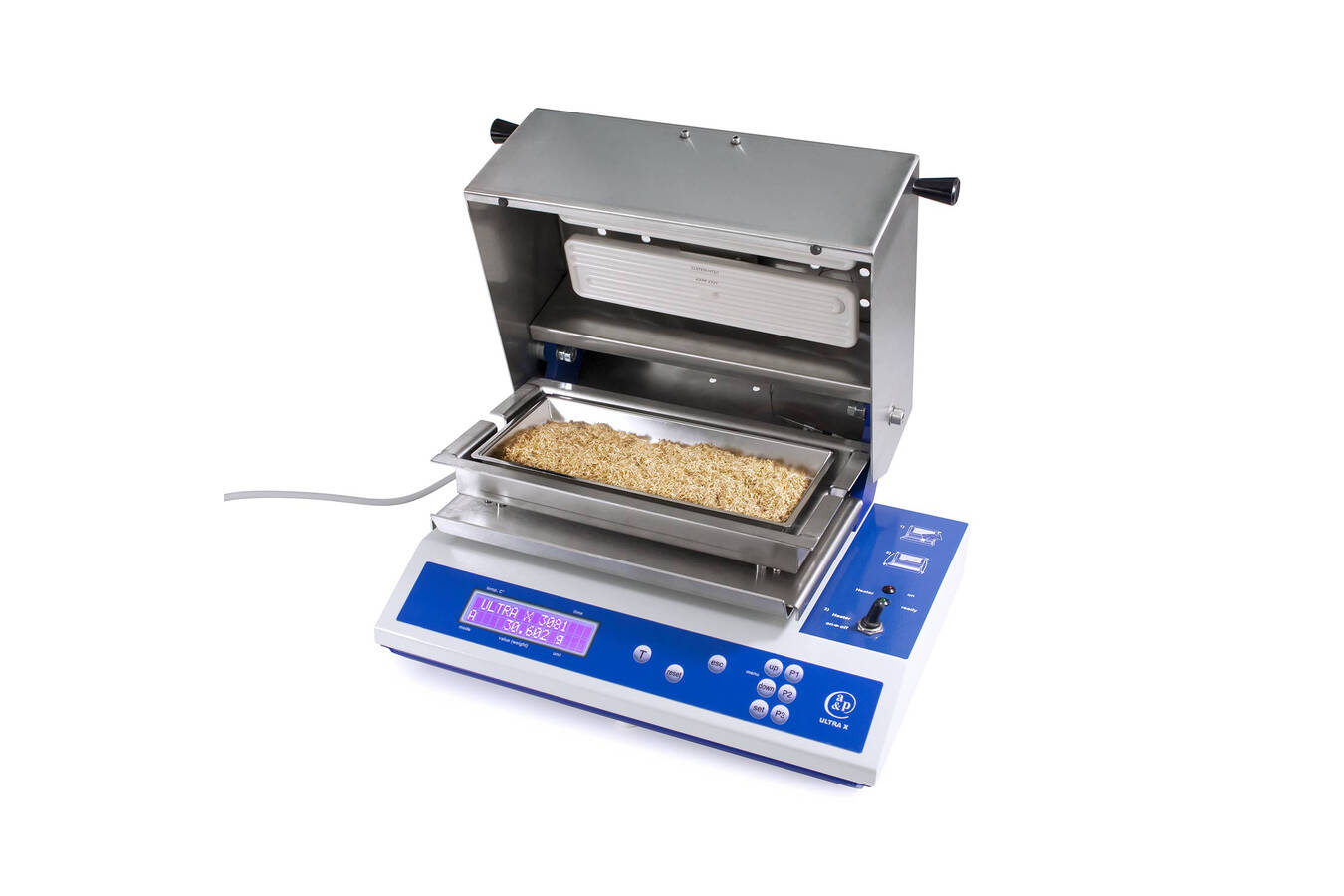 ULTRA X 3081L: Der optimale Feuchtebestimmer für voluminöse Proben Mit dem ULTRA X 3081 präsentiert A & P Instruments einen neuen Maßstab in der Feuchtebestimmung für leichte, voluminöse Materialien. Entwickelt für höchste Ansprüche in Industrie und Landwirtschaft.